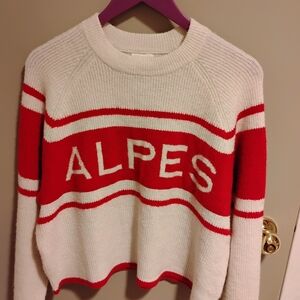 Red and White Women's Sweater